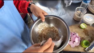 How Thai Local Made Their Thai Y Squid Salad. Thai Street Food.