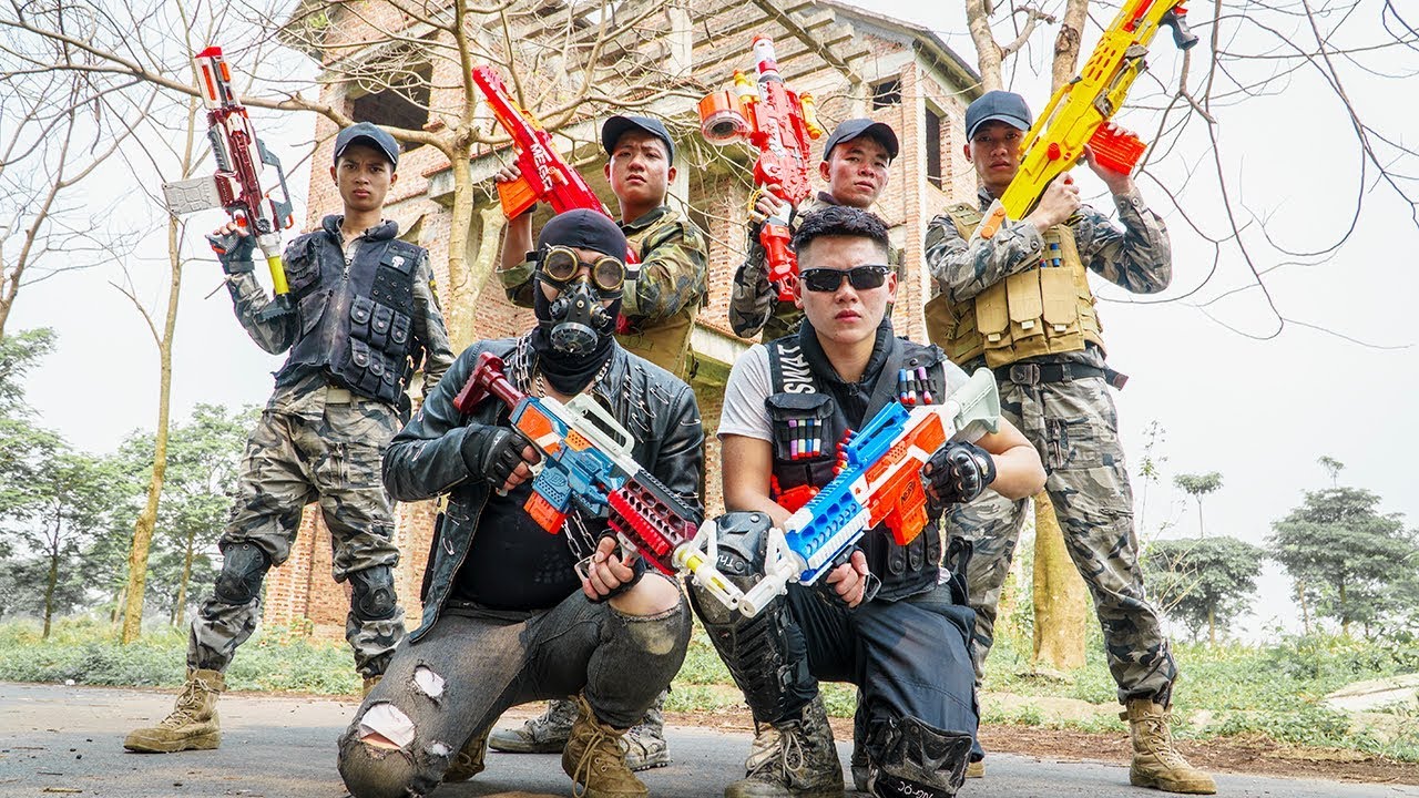 LTT Game Nerf War : Winter Warriors SEAL X Nerf Guns Fight Criminal Group Rocket Hitman Destroy third person shooter games for low end pc