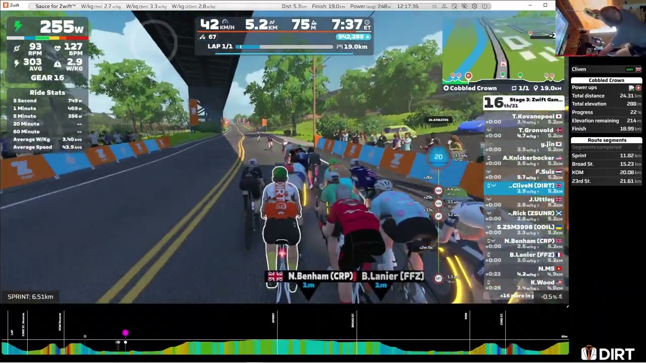 Zwift - Stage 3: Zwift Games: Cobbled Crown (Pen A - up to 640 ZRS)