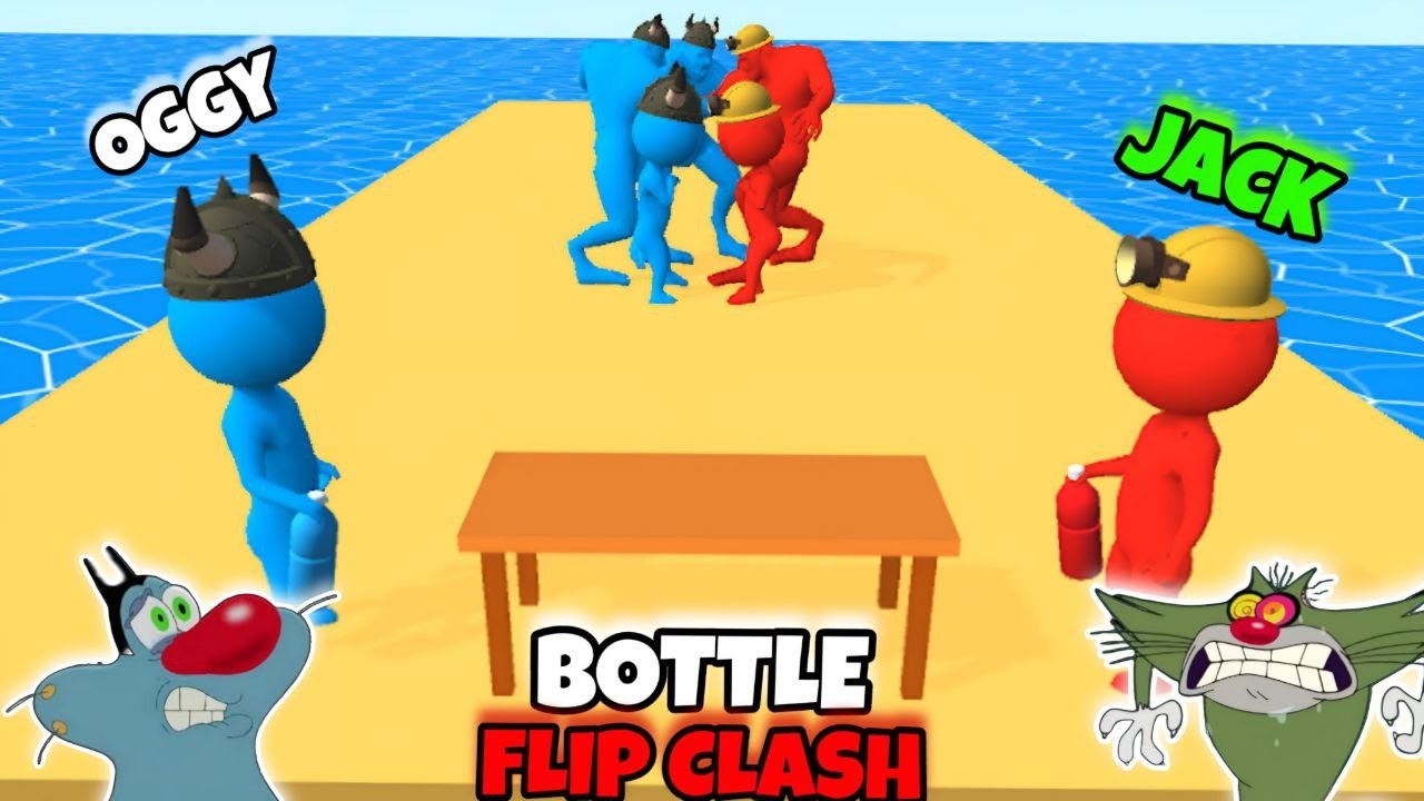 OGGY BECOMES CHAMPION IN BOTTLE FLIP CLASH GAME | WITH SHINCHAN & JACK | OGGY GAME