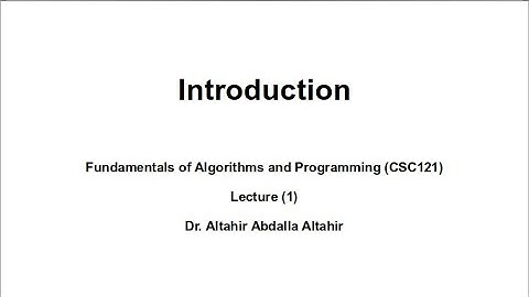 Lecture 01 | CSC121