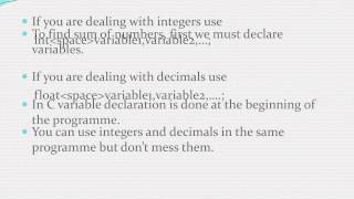 Programme in C to find sum of two numbers