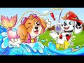 Paw Patrol The Mighty Movie | SKYE Turn Into Mermaid? | MARSHALL Please Let Me Out | Rainbow 3