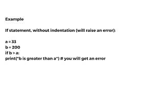 Using if keyword, if statement without indentation, Elif and Else Conditions in Python