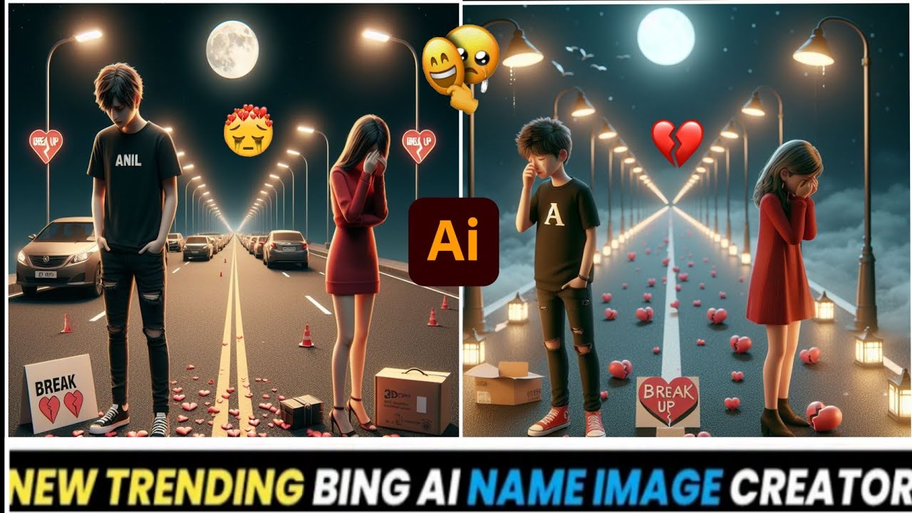 AI Break-Up Photo Editing 💔😭 bing image creator breakup || breakup ai image generator