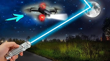 EXPERIMENT LASER ATTACK at the MOON.. LOOKING through a DRONE