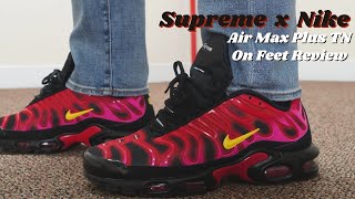 Si Custodio laberinto Supreme x Nike Air Max Plus TN "Fire Pink" On Feet Review - YouTube