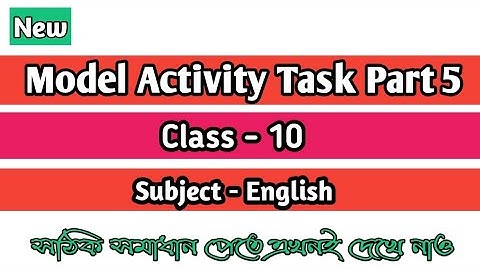 Class 10 ❤️ English Model Activity Task Part 5