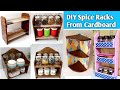 4 EASY DIY SPACE SAVING ORGANIZERS FOR KITCHEN FROM WASTE CARDBOARDS/ 4 SPICE RACKS FROM CARDBOARD