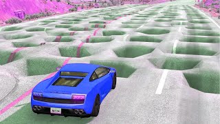 Cars vs Massive Potholes Part 4 - BeamNG.Drive Mobile