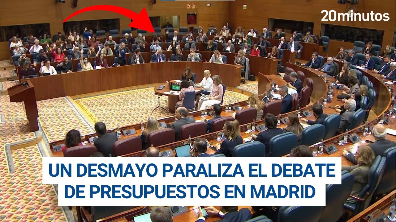 El desmayo de un diputado paraliza el debate de presupuestos en la Asamblea de Madrid