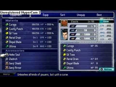 Crisis core accessories slots