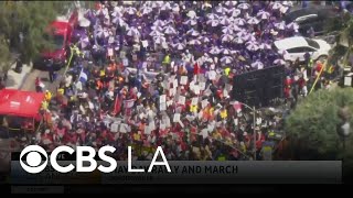 May Day rally moves through downtown Los Angeles