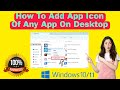 How To Add App Icon On Desktop Windows 10/11(Microsoft Store installed App Icon lagaye Desktop pr