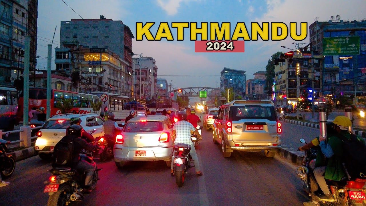 🇳🇵Kathmandu City Evening Hour New Baneshwor - Sundhara - Golkopakha Driving Tour 2024