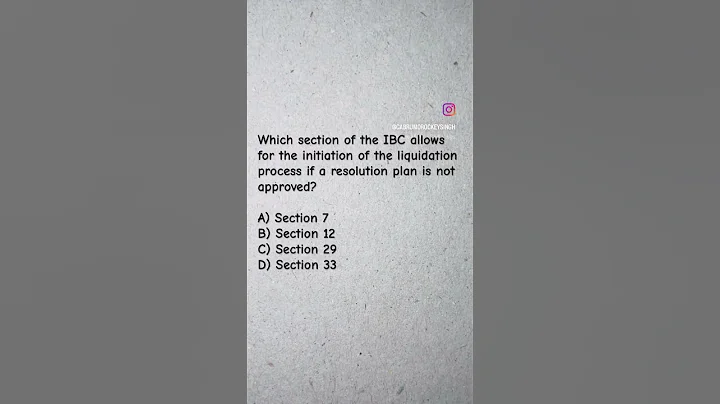 Insolvency and Bankruptcy Code (IBC) MCQ Question Answer