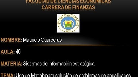 Tutorial Matlab uso de variables simbólicas para anualidades