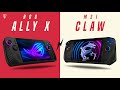 Rog ally x vs msi claw  a1m