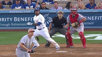 CIN@LAD: Crawford belts a two-run double in the 7th