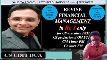 Big Announcement | FM revision in Re 1 by CS UDIT DUA |