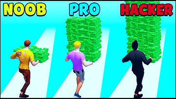 NOOB vs PRO vs HACKER in Money Run 3D gameplay by @gamermiaji