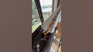 Marble Run (Course with Folding Rain Gutters, Wooden Sound Devices and Rotating Buckets) #14 #ASMR