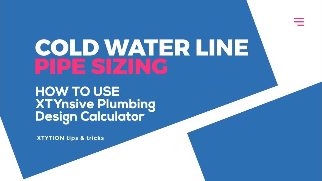 Cold Water Line (CWL) Pipe Sizing using Excel (Tagalog) YouTube