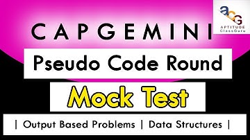 Capgemini Pseudo Code Round Mock Test | Pseudo Code MCQ