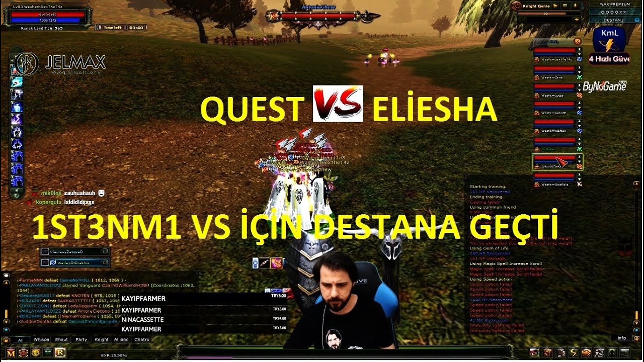 Quest Vs Eliesha - 1ST3NM1 Aralarında Polemik Olan Clanla Vs Atmak İçin Sw Değiştirdi -Knight Online