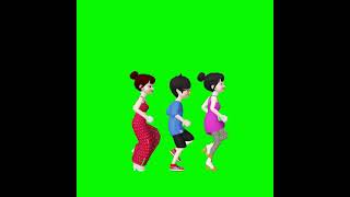 Cartoon Tiktok Dance Green Screen Video