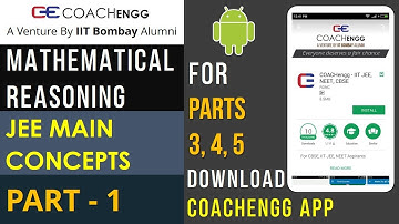 MATHEMATICAL REASONING - JEE Main Concepts Part 1 - By Nitesh Choudhary