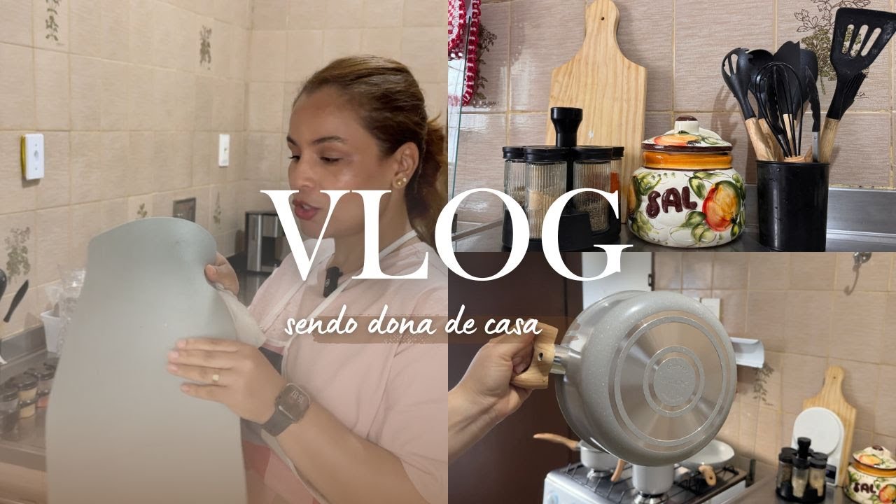 Um vlog 100% dona de casa, cuidando cozinha, panelas novas da shopee, porta temperos e saleiro