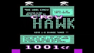 Commodore 64 demo: 1001 Crew - Infiltrator level 2 cracktro (1986)