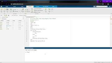 Regula Falsi Method using Matlab || f(x)=Cos(x)-x