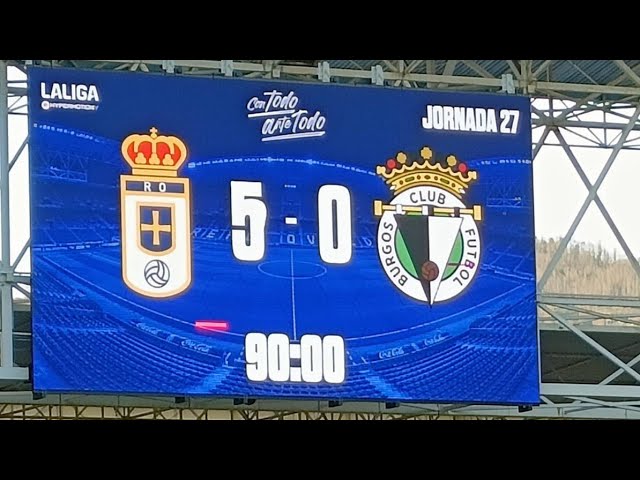 REAL OVIEDO BURGOS  Un ciclón llamado Oviedo: los azules golean al Burgos  y vuelven a mirar arriba (5-0)