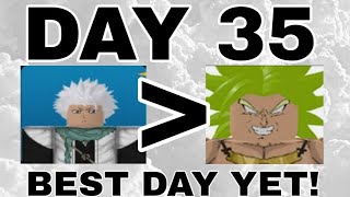 Toshiro To Broly Day 35 (BEST DAY YET!) |ASTD Roblox