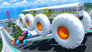 Epic High Speed monster trucks jumps stunts & crashes #216 | BeamNG Drive
