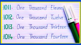 Learn and write numberspellings 1011-1020 inenglish//Numbernames1011-1020/onetwothreefour//1001-2000