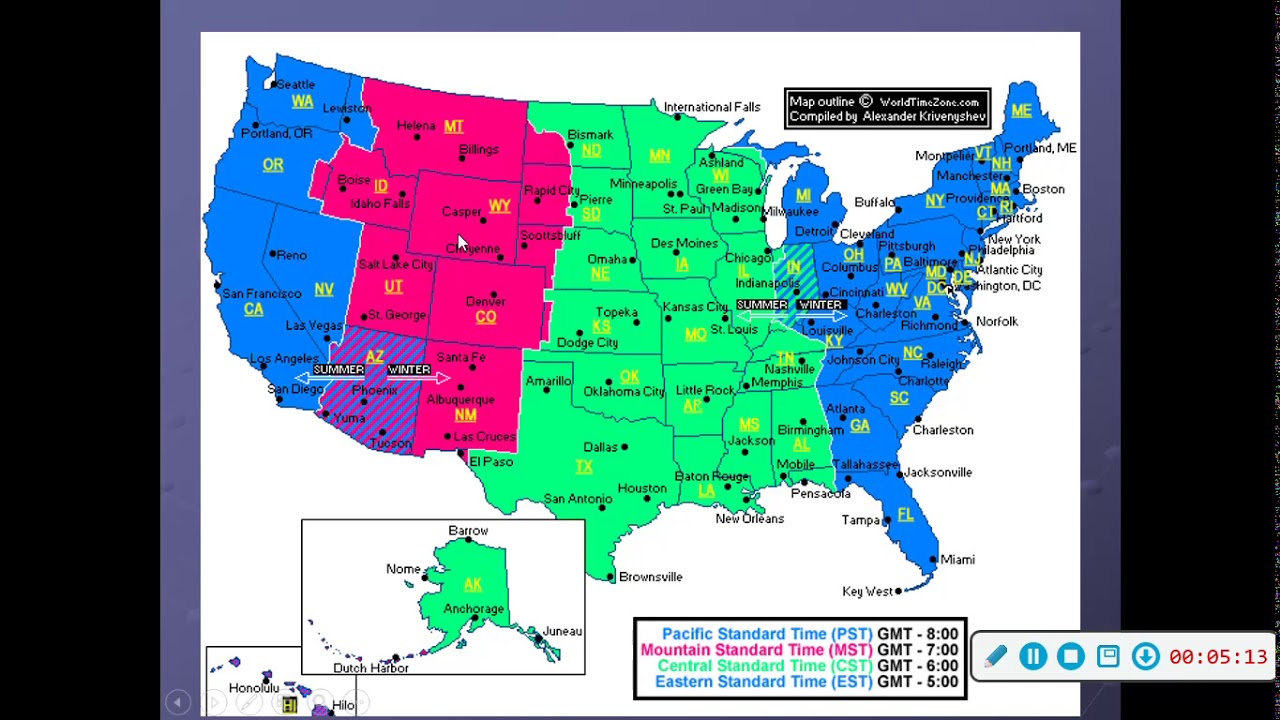 Usa Map With Time Zones Maxresdefault