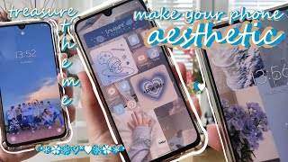 how to make your phone aesthetic | pastel blue theme | plus wallpaper ideas | treasure theme screenshot 5