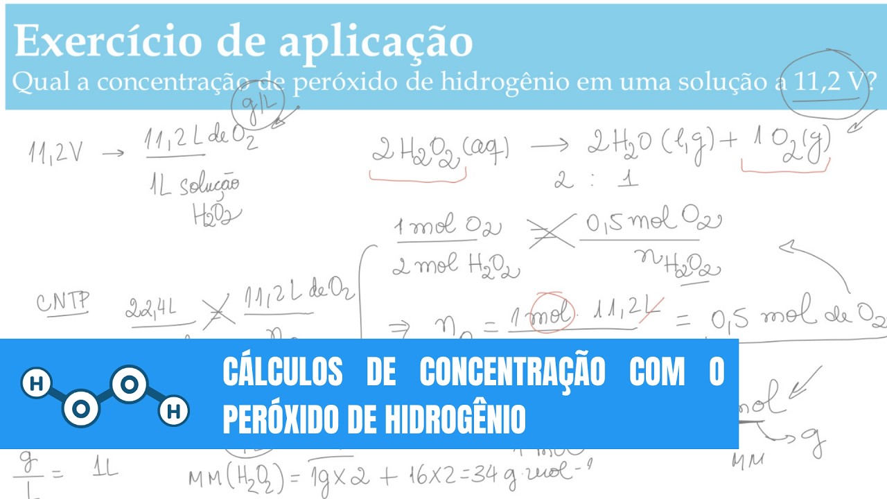 Como Calcular a Concentração do H₂O₂ (peróxido)? Volume, m/m, mol/L e Alíquotas Explicadas!