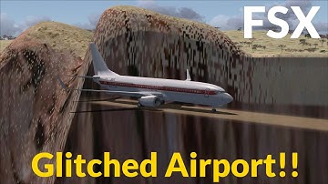 [✈FSX] 737 Takeoff and Landing at Glitched Airport - Floating Runway (FV76) [Full HD]
