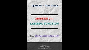 CppIndia - Lambda Functions C++11