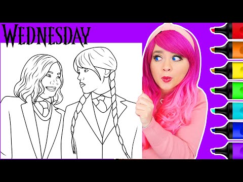 Coloring Wednesday And Enid Coloring Page | Ohuhu Art Markers