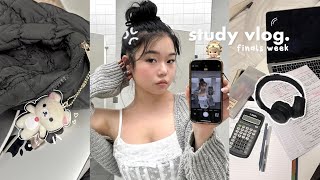 STUDY VLOG🍓: Pulling an all nighter on Campus, Finals szn, Christmas market etc