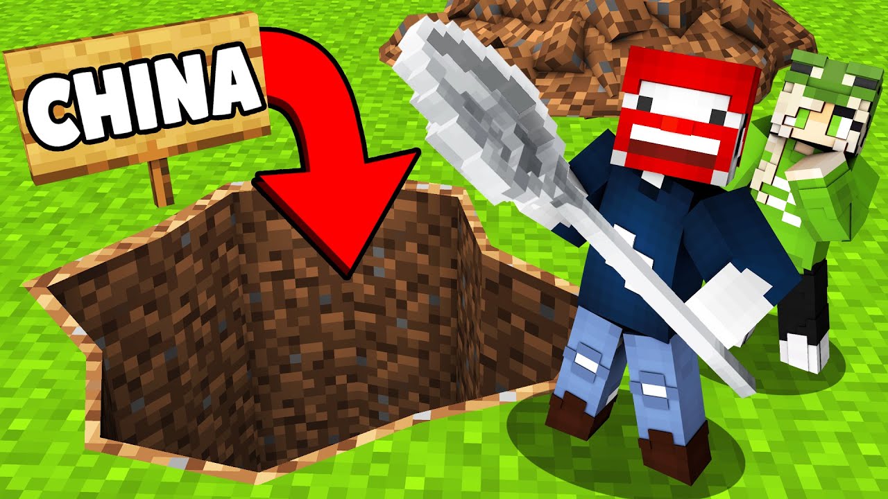 Von Deutschland nach China Graben in Minecraft