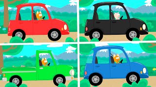 Учим цвета и как говорят животные - Котёнок Котэ - Еду на машине