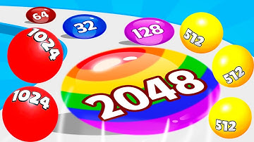 Ball Run 2048 Merge Race Run 3D Part 1 Levels 1 - 20 Hi Score - ASMR Logic Puzzle