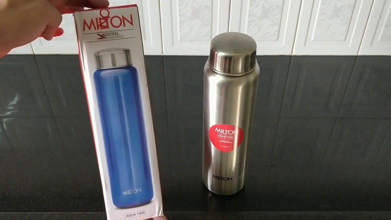 Milton Aqua 1000 Single Walled Stainless Steel Fridge Water Bottle 950 Ml First Impression Youtube