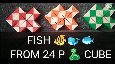 How to make a FISH from the 24 Pieces Snake cube/smiggle snake puzzle/SLOW TUTORIAL/BRAIN TWISTER